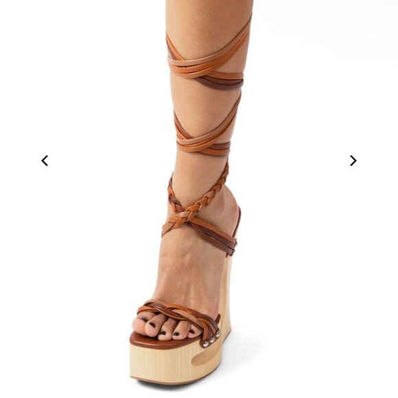 Jeffrey Campbell Maze Platform Leather Lace Up Wedges. - Picture 3 of 8